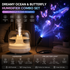 2-piece Bedroom Atmosphere Bundle –White Ultrasonic Aroma diffuser Humidifier & Dreamy Butterfly and Marine Life Series Projector Night Light for Relaxing Home Decor, Perfect Gift for Her
