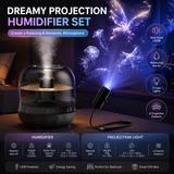 2-piece Bedroom Atmosphere Bundle –Black Ultrasonic Aroma diffuser Humidifier & Dreamy Butterfly and Marine Life Series Projector Night Light for Relaxing Home Decor, Perfect Gift for Her