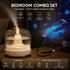 2-piece Bedroom Atmosphere Bundle – White Ultrasonic Aroma diffuser Humidifier & Starry Sky Series Projector Night Light for Relaxing Home Decor, Perfect Gift for Her