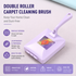 Purple Double Roller Cleaning Brush - PP Material, Sealed Dustpan Design with Detachable Rollers - Lightweight Carpet Sofa Bed Sweeper for Pet Hair and Crumbs