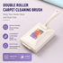 Beige Double Roller Cleaning Brush - PP Material, Sealed Dustpan Design with Detachable Rollers - Lightweight Carpet Sofa Bed Sweeper for Pet Hair and Crumbs