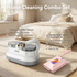 Winter Cleaning Kit White Wireless Dust Mite Vacuum and Pink Double Roller Carpet Brush Combo - UV Light, 500ml Dust Cup, Hot Air Drying, Lightweight PP Carpet Brush for Bed, Sofa and Floor Cleaning