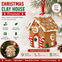 Double-crutch model Gingerbread House Christmas Tree Ornament - Made of polymer clay with snowflake details, perfect for Christmas decorations, suitable for home and window displays