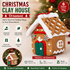 Green Door Style Gingerbread House Christmas Tree Ornament - Made of polymer clay with snowflake details, perfect for Christmas decorations, suitable for home and window displays