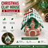 Green Eaves Style Gingerbread House Christmas Tree Ornament - Made of polymer clay with snowflake details, perfect for Christmas decorations, suitable for home and window displays