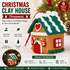 Red Heart Design Gingerbread House Christmas Tree Ornament - Made of polymer clay with snowflake details, perfect for Christmas decorations, suitable for home and window displays