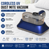 Blue Cordless UV-C Mite Remover Vacuum - 400ml Dust Cup, High-Frequency Tapping, Ergonomic Handle, Deep Cleaning for Bedding carpet Sofa Pet Hair