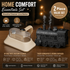 Winter Home Cleaning Comfort Kit - Black Retro Train Aromatherapy Humidifier and White Cordless UV Mite Remover Vacuum - 300ml Ultrasonic Mist with Jellyfish Smoke Ring, 400ml Dust Cup, LED Night Light, Remote Control for Bedroom and Bedding Cleaning