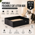 Black Small size Portable Foldable Cat Litter Box - Oxford Fabric Waterproof pet Travel Toilet with High Walls, Lightweight 350g Design for Road Trips Camping and Pet Transport