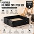 Black Large size Portable Foldable Cat Litter Box - Oxford Fabric Waterproof pet Travel Toilet with High Walls, Lightweight 350g Design for Road Trips Camping and Pet Transport