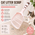 Pink Large-surface cat litter scoop—made of PP material, featuring a fine-mesh design and an ergonomic handle; 28 cm in length. Suitable for tofu litter and clumping litter; an easy-to-clean tool for clearing away pet waste