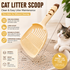 Yellow Large-surface cat litter scoop—made of PP material, featuring a fine-mesh design and an ergonomic handle; 28 cm in length. Suitable for tofu litter and clumping litter; an easy-to-clean tool for clearing away pet waste