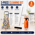 Home Closed Room Dust Cleaning Essentials Bundle - Sunflower pattern Waterproof Apron, White Long Handle Floor Scrubber Brush,Orange 2L Pressure Sprayer - Multi Purpose Household Kit for Kitchen, Bathroom and Garden Care