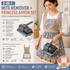 Home Clean Essential 2-piece set -Black Wireless UV Mite Remover Vacuum and Floral Blue Canvas Apron Bundle - 8000rpm Tapping, Washable HEPA Filter, Waterproof Kitchen Bib with Hand Wipe Pocket for Home  and Cooking