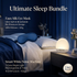 Nighttime Anxiety Relief & Relaxation Set - Blue Imitation Silk Sleep Eye Mask and  Smart White Noise Night Light for Soothing Sleep, Nursing, and Stress Reduction