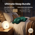 Nighttime Anxiety Relief & Relaxation Set - Green Imitation Silk Sleep Eye Mask and  Smart White Noise Night Light for Soothing Sleep, Nursing, and Stress Reduction