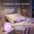 Nighttime Anxiety Relief & Relaxation Set - Purple Imitation Silk Sleep Eye Mask and  Smart White Noise Night Light for Soothing Sleep, Nursing, and Stress Reduction