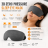 Grey 3D Contoured Sleep Mask with Integrated Earplugs - Zero Pressure Eye Cover, Light Blocking, Noise Reduction, Breathable Milk Silk for Travel and Nap