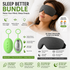 Sleep Aid Combo Set - Green Portable Microcurrent Handheld Device and Grey 3D Zero Pressure Eye Mask with Earplugs, USB Rechargeable  Relaxation Tool for Travel and Home Use