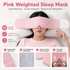 Pink Weighted Sleep Mask - Double-Sided Cooling and Warm Fabric, Micro-Bead Pressure Design, 72cm Adjustable Wrap, Light Blocking Eye Cover for Travel and Home Use