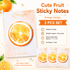 3 Packs  Orange Design Fruit Shaped Sticky Notes - Cute Memo Pads for Journaling Office School - Reusable Adhesive Labels Gift Ready