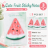 3 Packs Watermelon Design Fruit Shaped Sticky Notes - Cute Memo Pads for Journaling Office School - Reusable Adhesive Labels Gift Ready