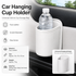 White Universal Car Door Cup Holder - PU Leather Hanging Storage Organizer for Seat Back and Console side and Door storage compartment - Multi-Purpose Beverage Pocket with Secure Clip Design for Travel and Commute