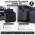 Universal Black Car Storage Set - PU Leather Air Vent Organizer and Hanging Cup Holder for Doors and Seats - Multi-Purpose Interior Tidy for Commute and Travel
