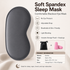 Grey Spandex Sleep Eye Mask - 360 Degree Blackout, Zero Pressure Fit, Adjustable Strap, Includes Storage Bag and Earplugs for Travel and Napping