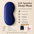 Blue Spandex Sleep Eye Mask - 360 Degree Blackout, Zero Pressure Fit, Adjustable Strap, Includes Storage Bag and Earplugs for Travel and Napping