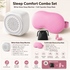 Soft Sleep Aid combination - White Noise Machine with 7-Colour Night Light and Pink Spandex Eye Mask, Portable Sound  and Complete shading environment for Better Rest