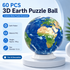 3D Globe Puzzle - 60 Piece Spherical Jigsaw , PVC Earth Model for Education and Home Decor