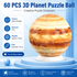 60 Piece 3D Jupiter Puzzle Ball - PVC Sphere Model , Educational Space Toy and Desktop Decor for  Student