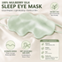 Green Mulberry Silk Sleep Eye Mask - Cloud Shaped Blackout Blindfold with Adjustable Strap, Lightweight Travel and Nap Essential for Sensitive Skin