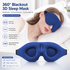 Blue 3D Contoured Sleep Eye Mask - 360 Degree Blackout Blindfold with Adjustable Strap and Nose Wing Design for Side Sleepers, Travel and Nap