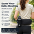 Black Waterproof Sports Waist Bag with Water Bottle Holder - Lightweight Oxford Fabric, Multi-Pocket Design for Running, Gym and Outdoor Activities