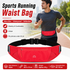 Red Running Waist Pack—Made of waterproof nylon with an adjustable strap (fits waist sizes 60–110 cm); features a three-pocket design to store a phone and keys, includes reflective strips for safety during night runs, and is suitable for running, mountain