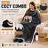 Wearable Electric Heated Blanket with Foot Pocket 127x177cm and Suede Fleece Slippers Set AU 11-12, Winter Warm Home Comfort Bundle