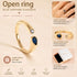 Adjustable Birthstone(September) Open Ring Set 18K Gold Plated Stainless Steel Minimalist Dainty Stackable Gemstone Rings Personalized Jewelry Gift Box Included Everyday Wear Gift