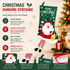 Santa Claus Hanging Stocking - Festive GreenSanta Claus Design Hanging Sock with Dangling Legs Plush Holiday Fireplace Tree Decoration Gift Storage Bag for Home Seasonal Decor