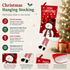Snowman Hanging Stocking - Festive Red Snowman Design Hanging Sock with Dangling Legs Plush Holiday Fireplace Tree Decoration Gift Storage Bag for Home Seasonal Decor