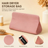 Pink Hair Dryer Storage Bag - Faux Leather Travel Organizer with Magnetic Closure, Waterproof Heat Resistant Pouch for Straighteners Curling Irons and Styling Tools