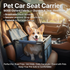 Blue Easy Install Dog Car Seat - Dark Blue Waterproof Foldable Dog & Cat Booster Seat with Breathable Mesh, Safety Strap & Reinforced Frame for Travel, Anti-Slip Portable Pet Car Bed