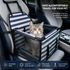 Pet Car Seat for Dogs and Cats Waterproof Mesh Booster Seat Carrier Bag - Striped Car Travel Pet Bed with Safety Strap Anti Slip Portable Pet Travel Carrier for Small Pets