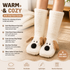 Cute Animal Plush Floor Socks - White Puppy Thickened Coral Fleece Non-Slip Indoor Winter Warm Sleep Socks with Non-Slip Dots, Comfortable for Home Use
