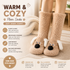 Cute Animal Plush Floor Socks - Light coffee Puppy Thickened Coral Fleece Non-Slip Indoor Winter Warm Sleep Socks with Non-Slip Dots, Comfortable for Home Use
