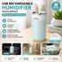 Green USB Rechargeable Humidifier Aroma Diffuser Mini Can Mist Maker Portable Car Home Desktop Air Moisturizer with LED Light