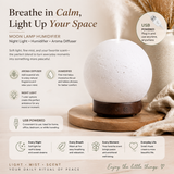 Moon Light Humidifier Aroma Diffuser (Dark wood grain base) with LED Night Light, USB Desktop Essential Oil Diffuser Cool Mist Maker for Bedroom Office Home Relaxation