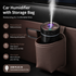 Black Car Aroma Diffuser Humidifier with Brown Storage Box, USB Powered Car Air Freshener Mist Maker, Portable Vehicle Humidifier with Organizer Holder, Essential Oil Diffuser for Auto Interior Decoration