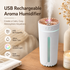 White USB Rechargeable Car Aroma Diffuser Humidifier with Ambient Light, 300ml Portable Mist Air Freshener for Vehicle Office Home